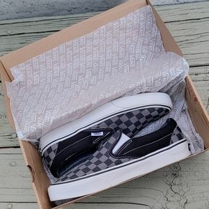 VANS Classic Slip-On Black/Pewter Checkerboard NIB